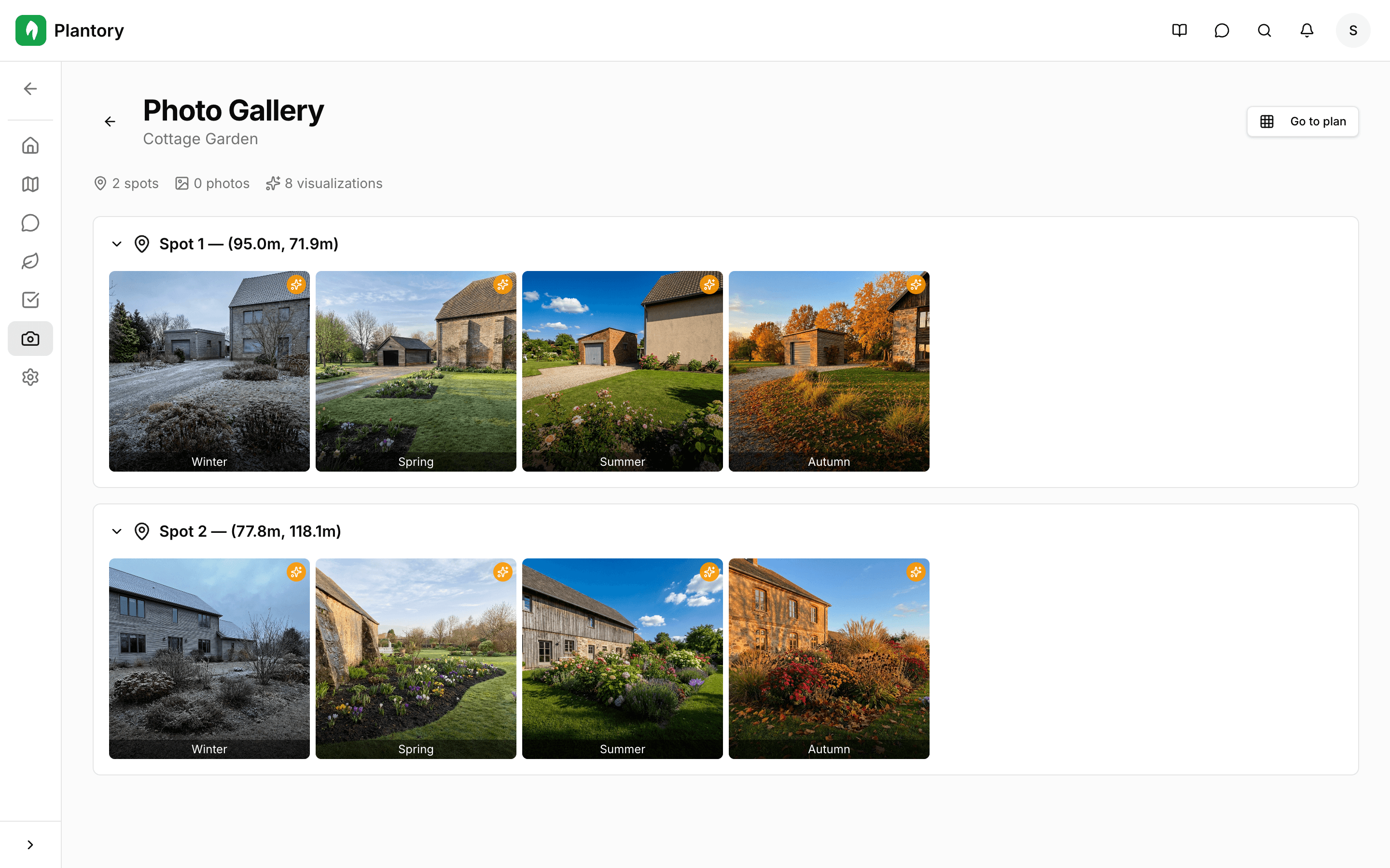 Fotogalerie-Seite mit nach Ort gruppierten Markierungen
