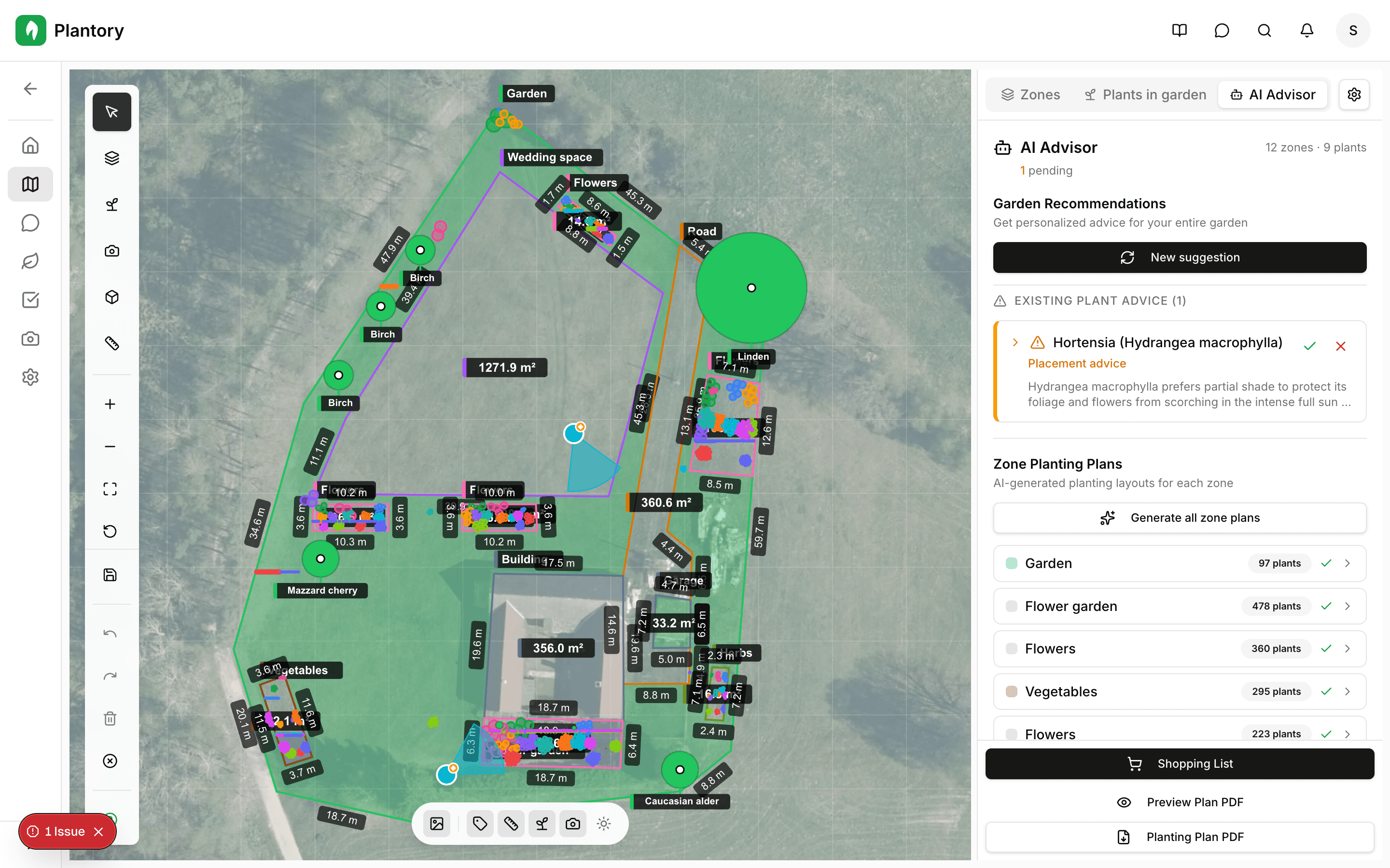 Auf Gartenleinwand platzierte Fotomarkierungen