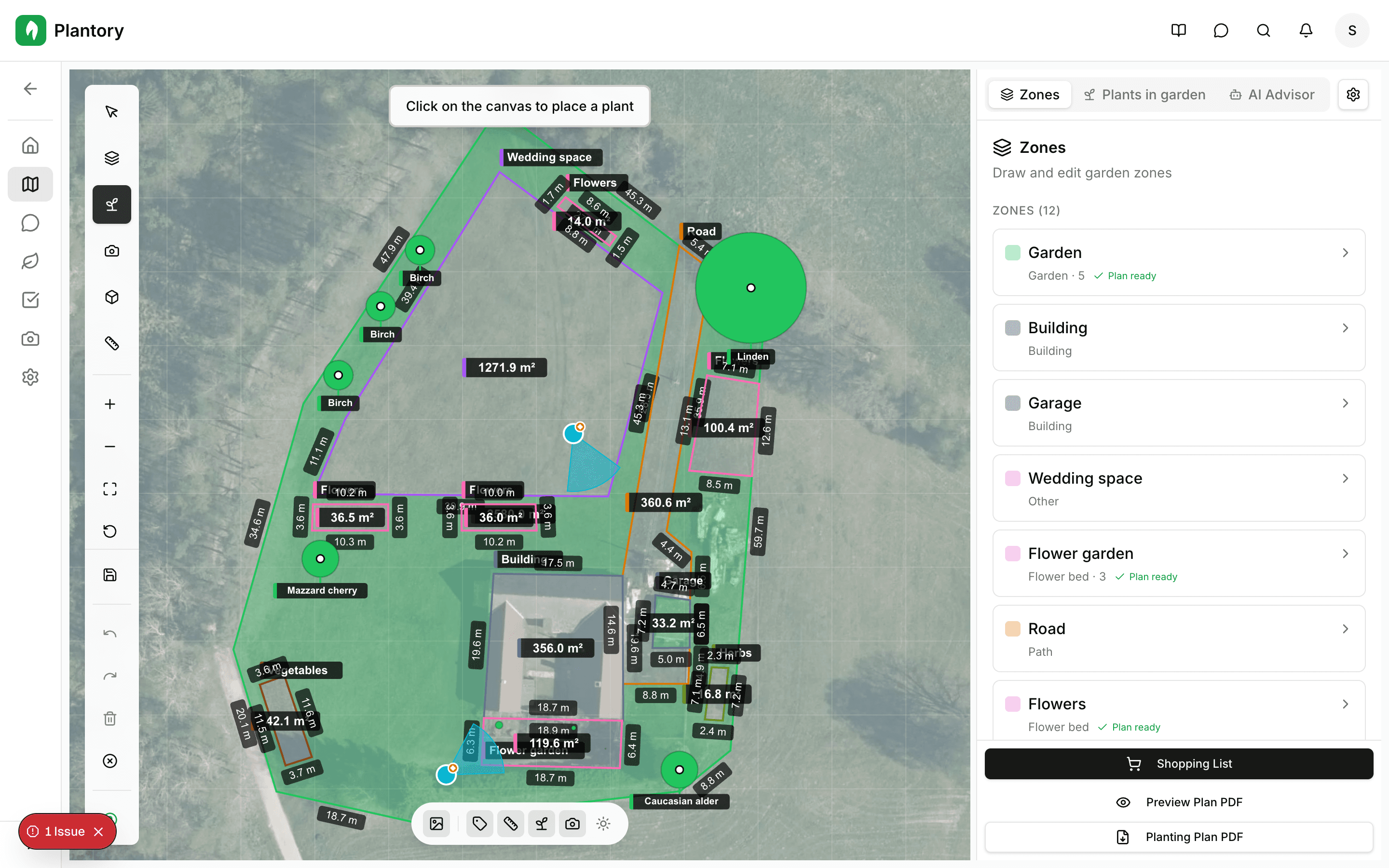 Aktivní nástroj rostlin s viditelným vyhledávacím polem
