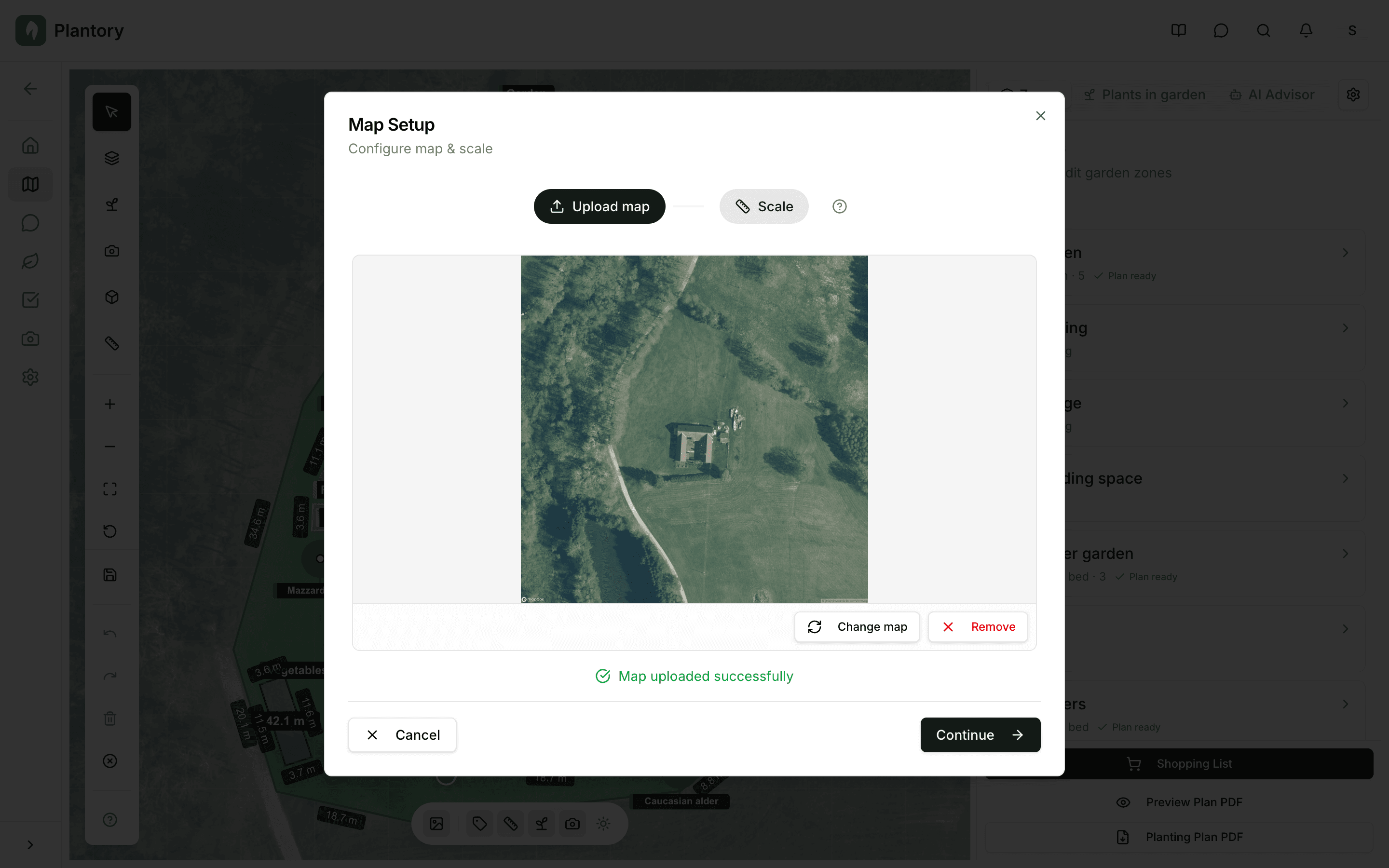 Modal de configuration avec les étapes
